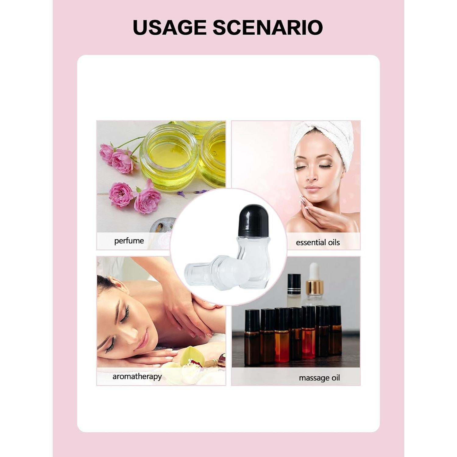 Botella de Rodillo de Vidrio Eoglirie 30ml a Prueba de Fugas