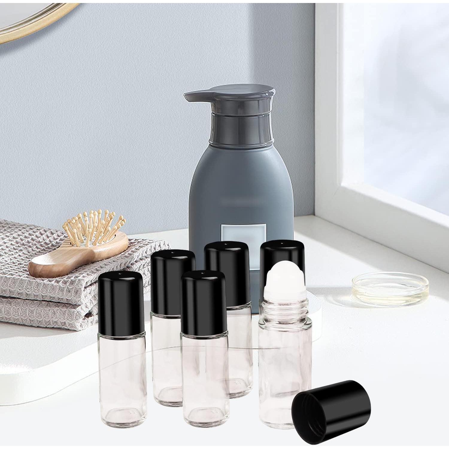 Paquete de 8 botellas de vidrio roll-on 30ml BOSMIOW para viaje