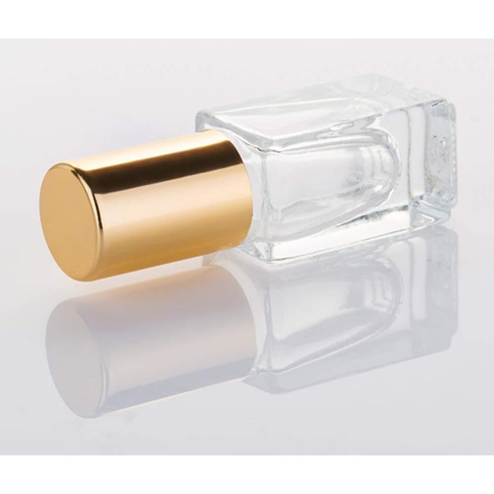 Botellas de Vidrio Cuadradas 3ml con Rodillo Acero - Paquete 10