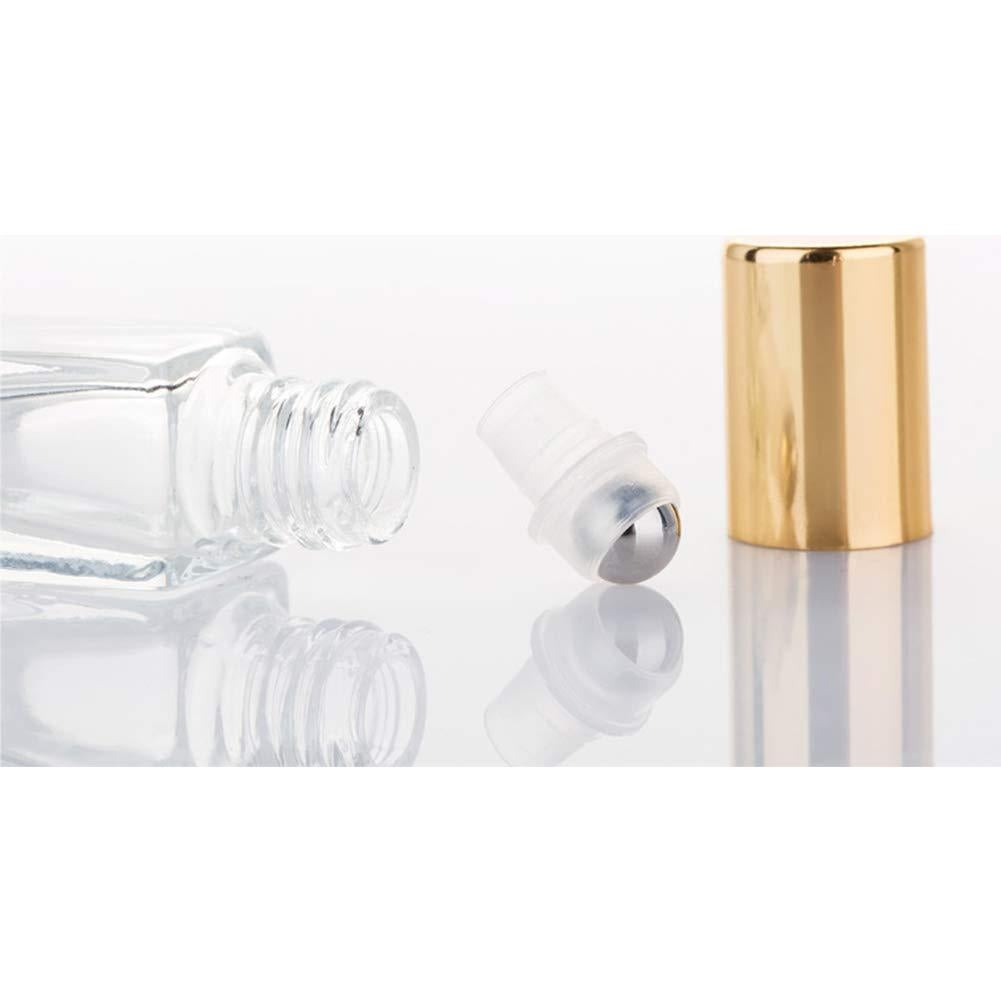 Botellas de Vidrio Cuadradas 3ml con Rodillo Acero - Paquete 10