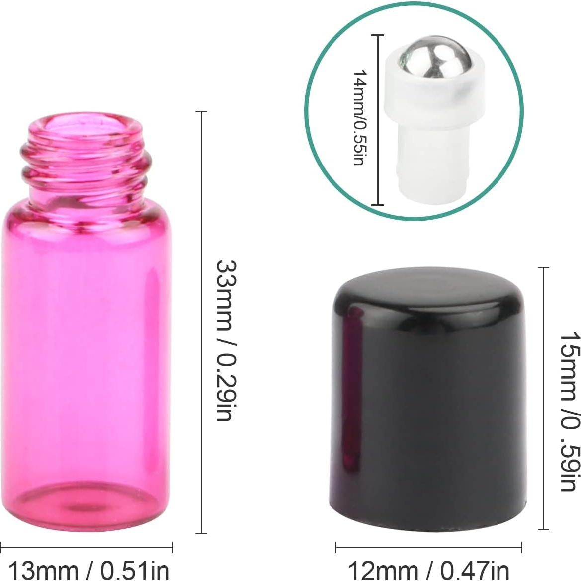 Paquete de 50 Botellas de Vidrio 3ml con Rodillo Furnido