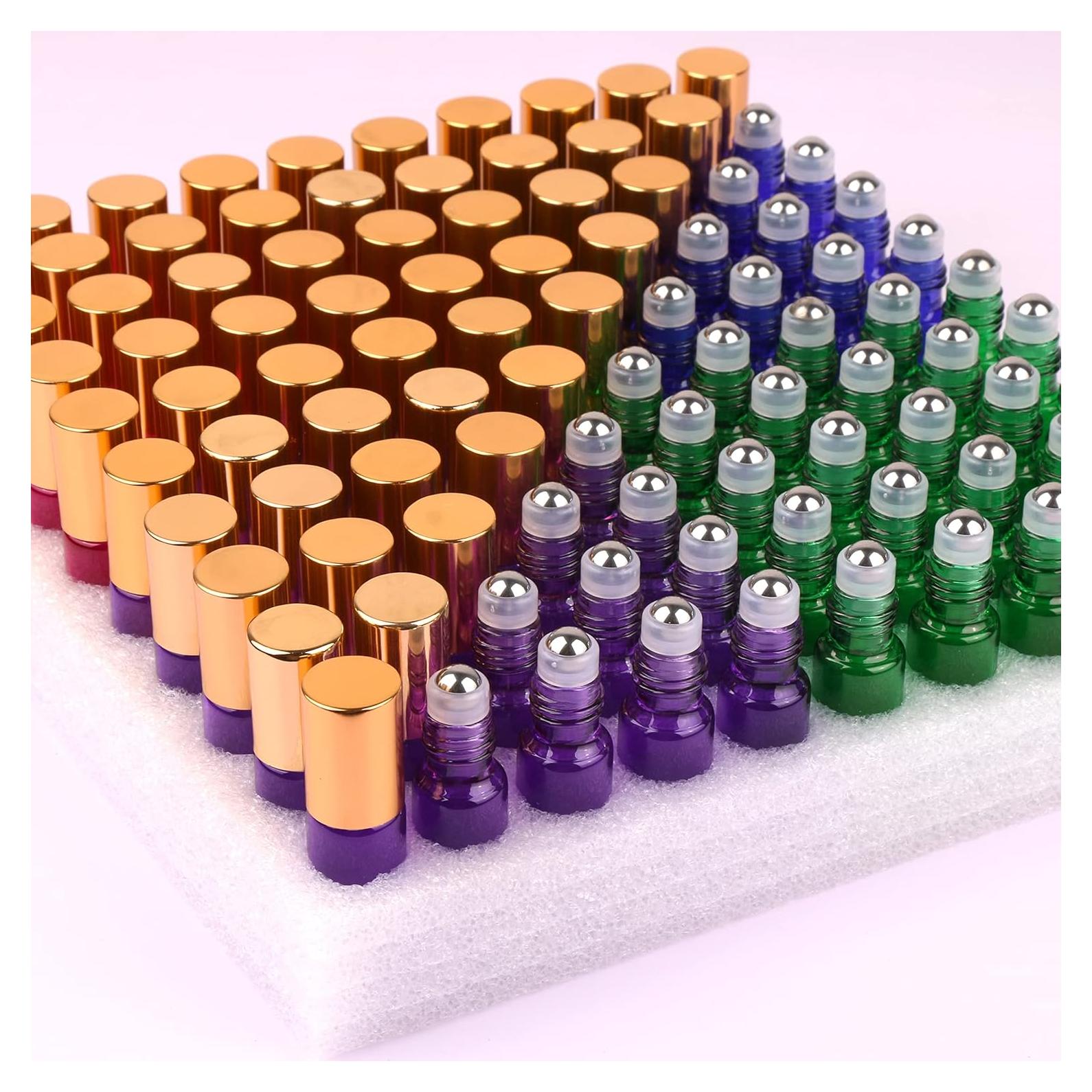 Pack 100 Botellas de Rodillo 5ml MaxMau para Aceites Esenciales