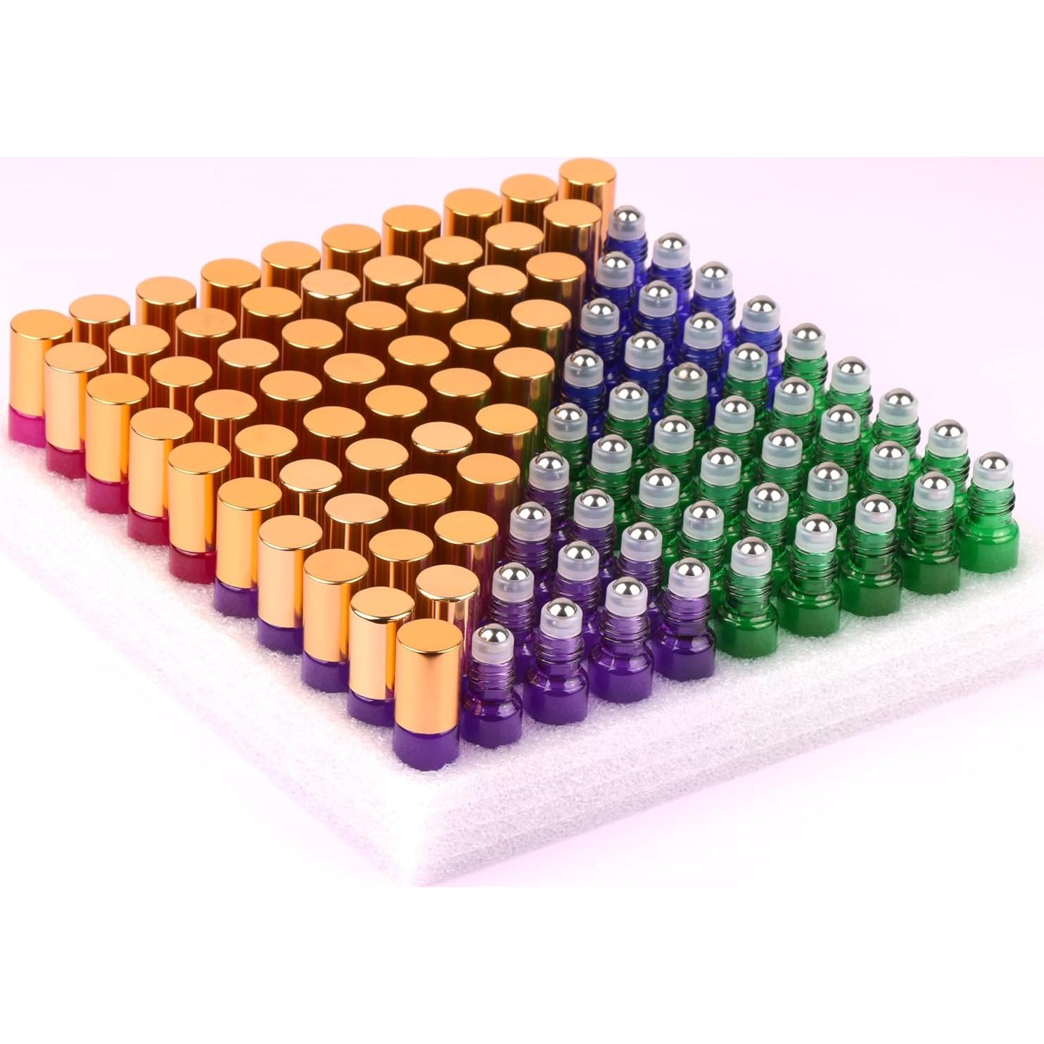 Pack 100 Botellas de Rodillo 5ml MaxMau para Aceites Esenciales