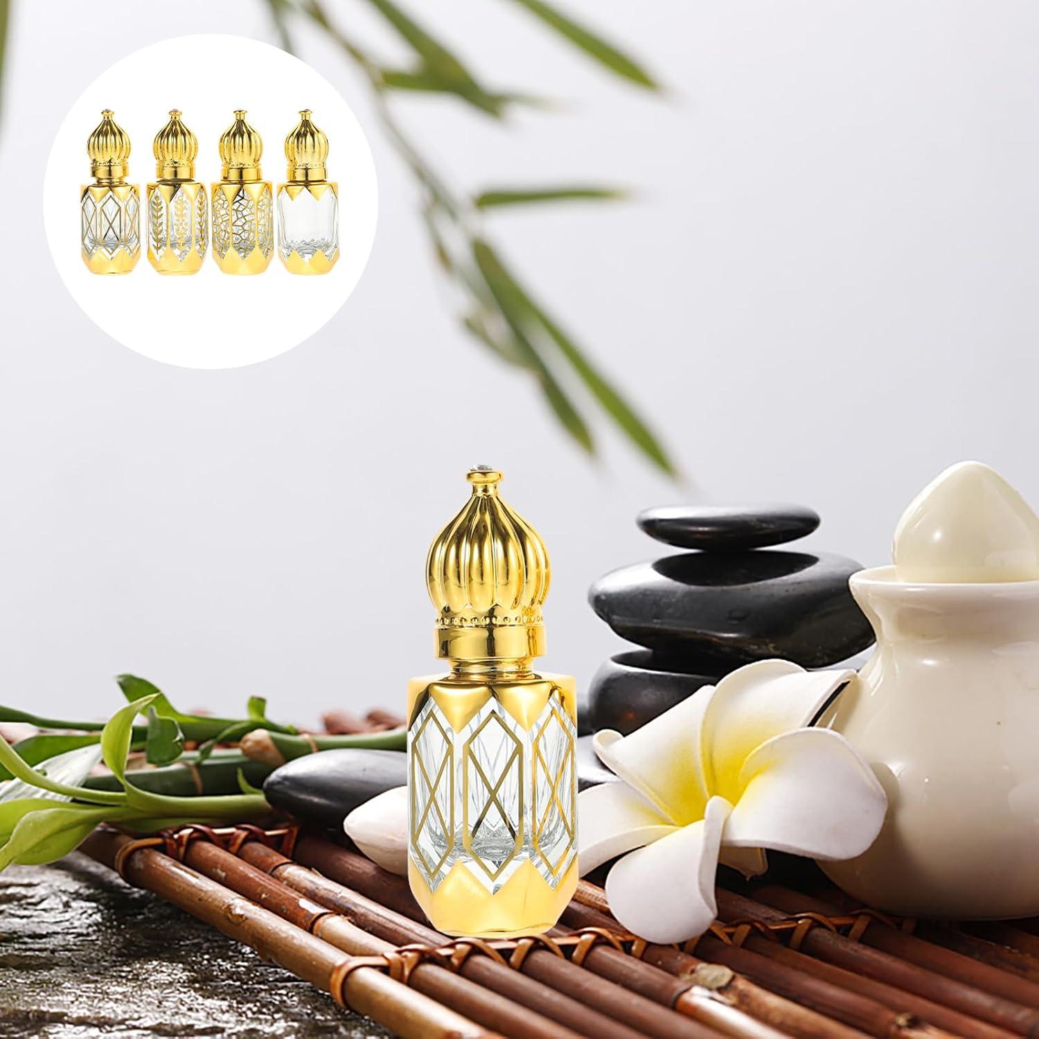 Botellas de Rodillo Ciieeo 6ml de Vidrio Rellenables 4Pcs