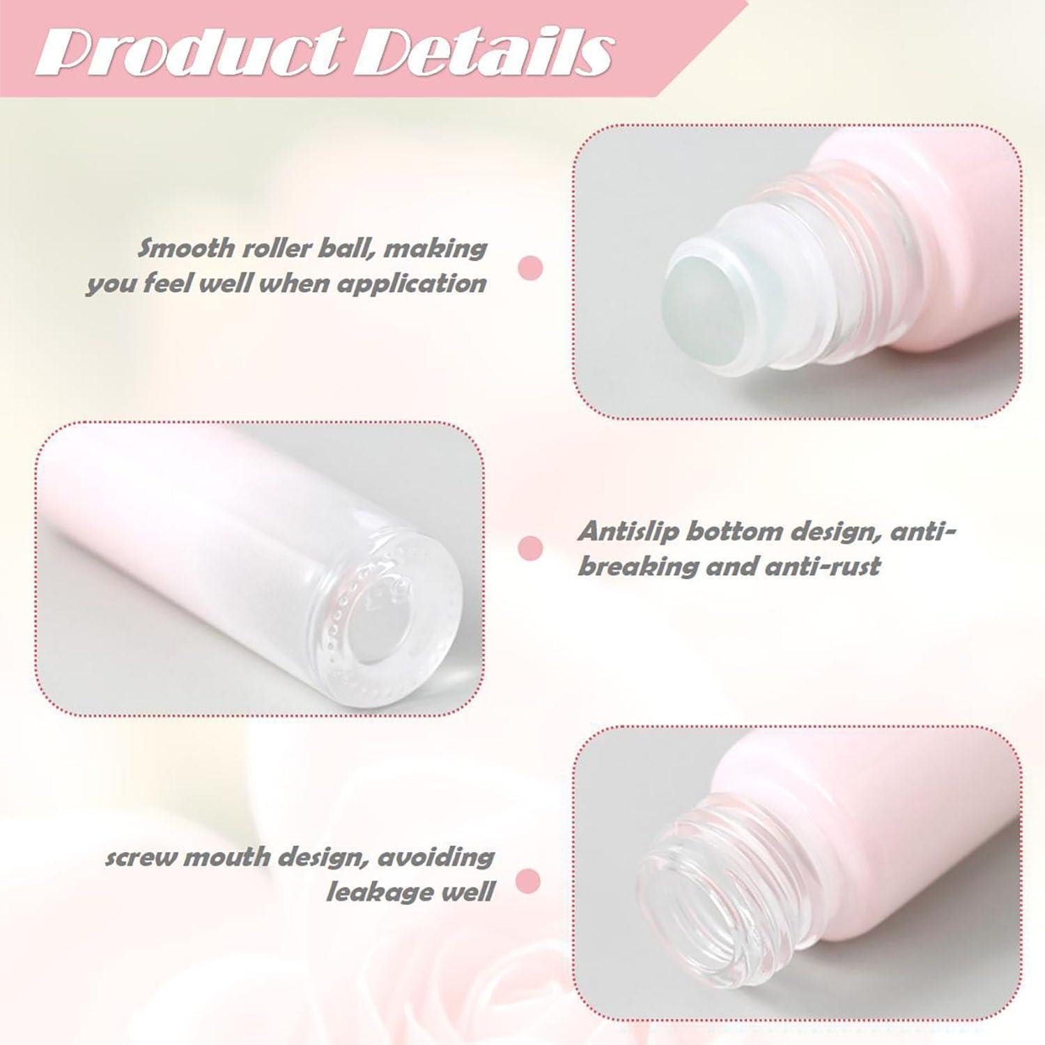 8 Botellas de Rodillo de Vidrio Doromy 10ml A Prueba de Fugas