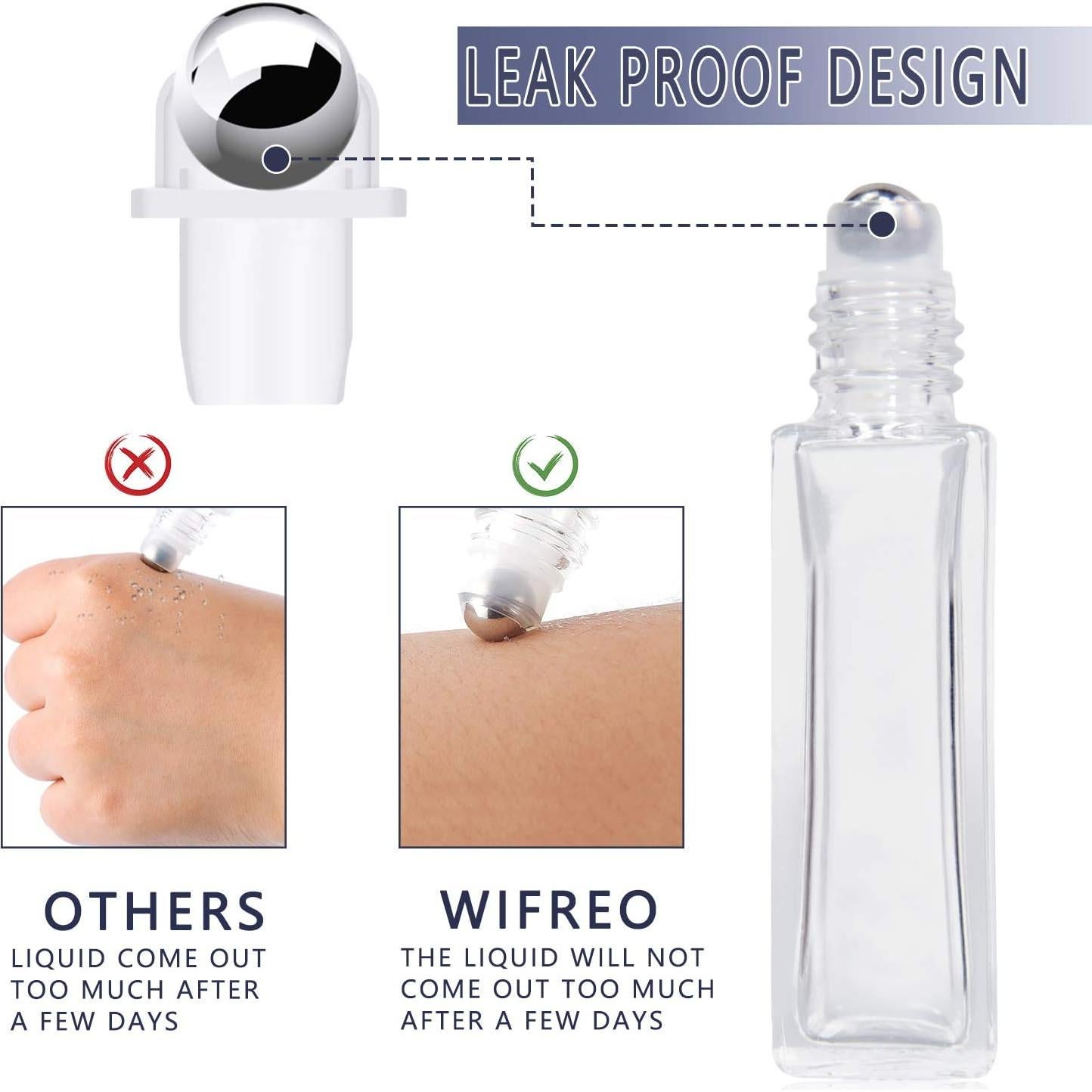 Botellas de Rodillo de Vidrio wifreo 20ml - 4 Pcs Reutilizables