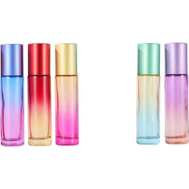 10 Botellas de Rodillo de Vidrio YORROR 10ml Morado Reutilizables