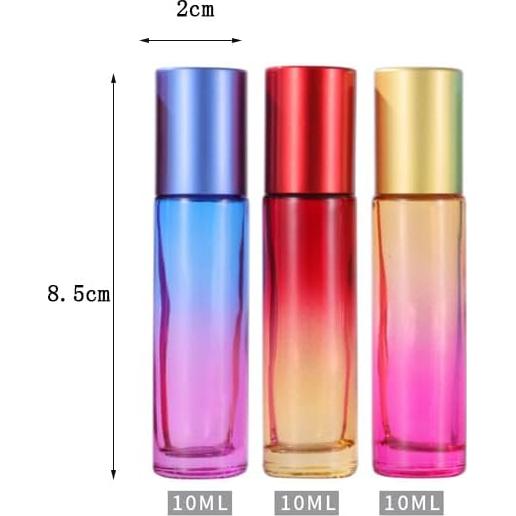10 Botellas de Rodillo de Vidrio YORROR 10ml Morado Reutilizables