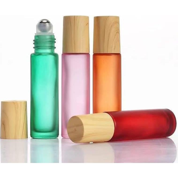 10 Botellas de Rodillo de Vidrio YORROR 10ml Rosa Reutilizables