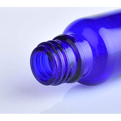 3 Botellas de Vidrio Azul 30ml con Rodillo Acero Inoxidable