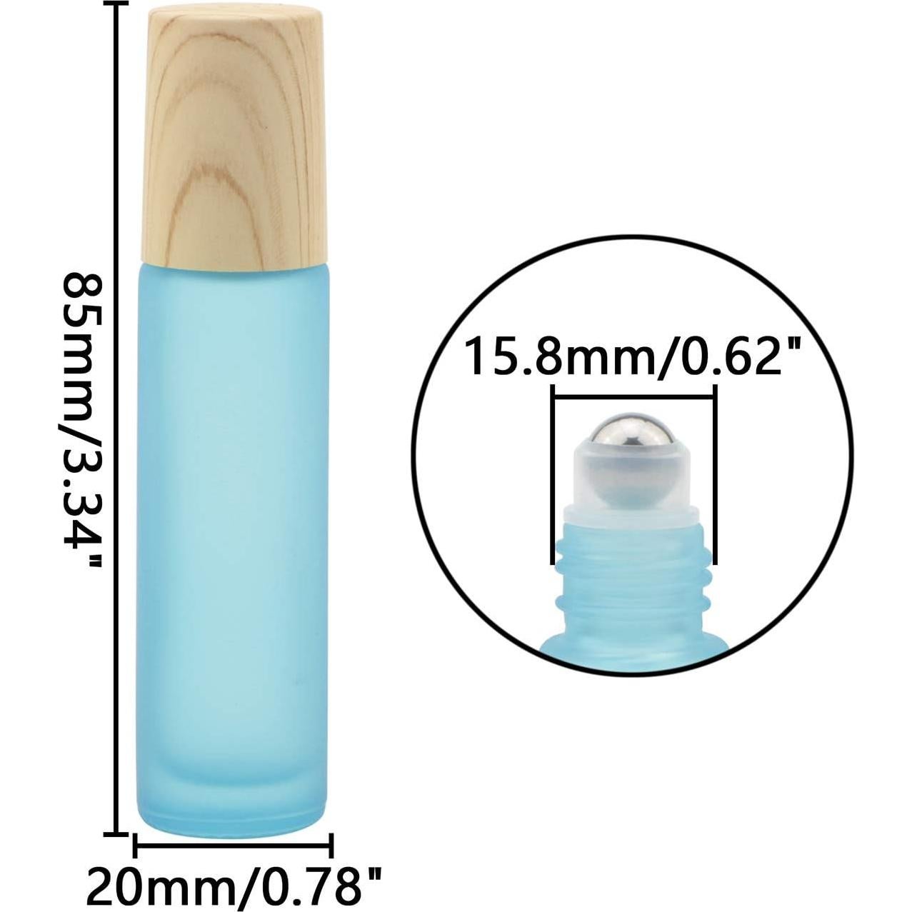 Botellas de Aceite Esencial Ellbest 16pcs 10ml Vidrio Cian-azul Mate