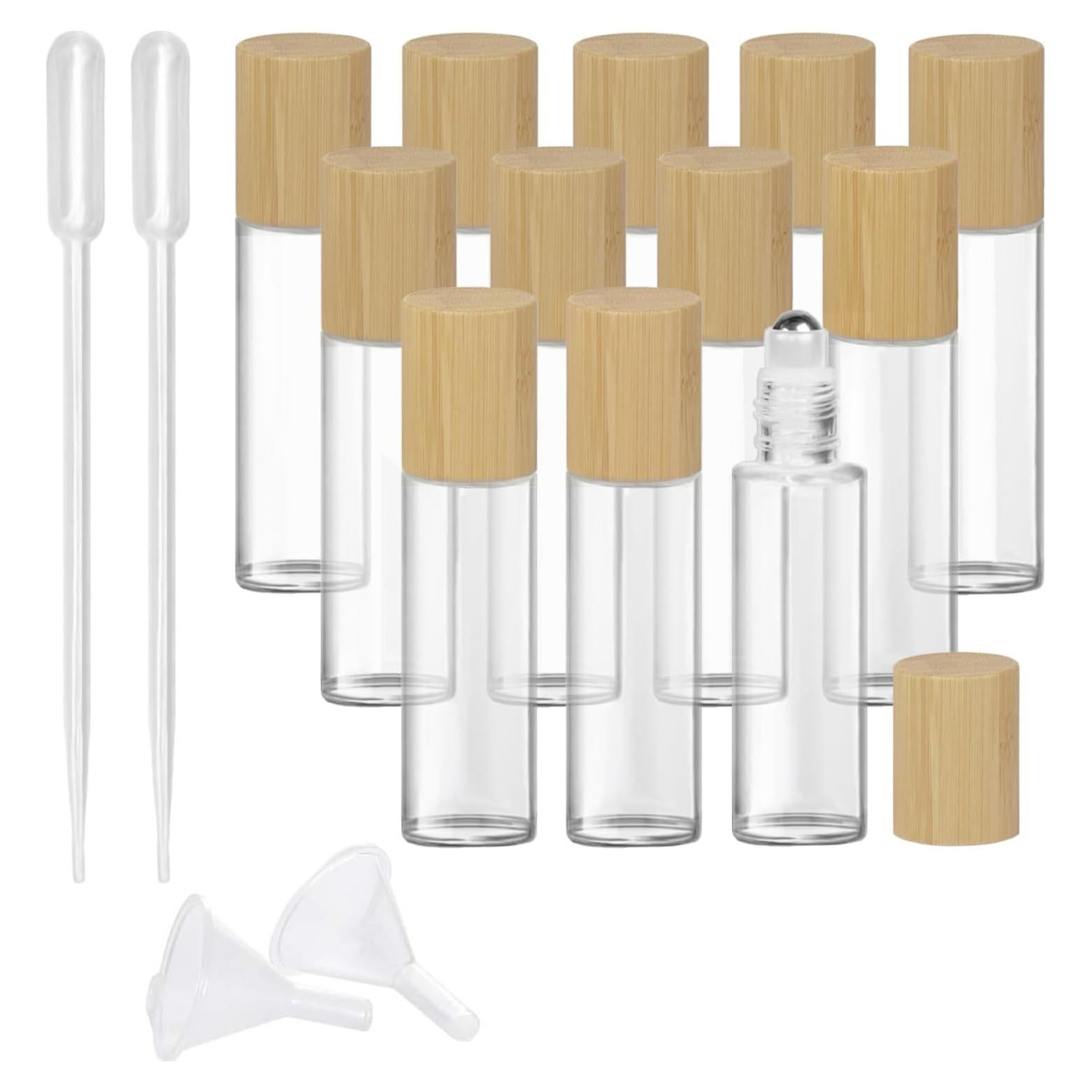 Botellas de vidrio recargables CREATIEE 15ml con rodillo - 12Pcs