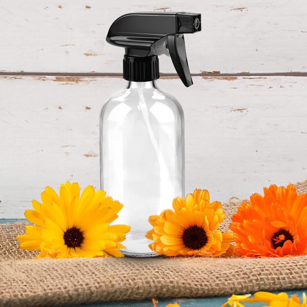 Botellas de Spray de Vidrio Reutilizables 16oz y 4oz - Transparente