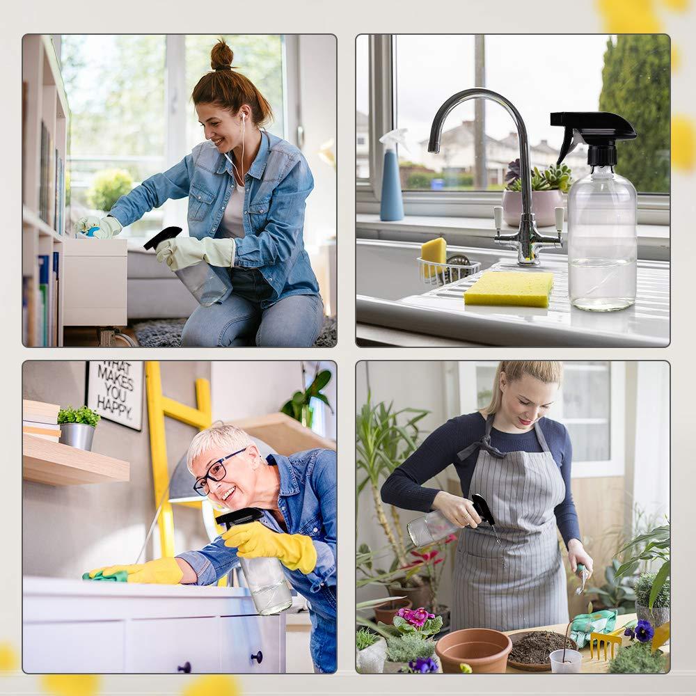 Botellas de Spray de Vidrio Reutilizables 16oz y 4oz - Transparente