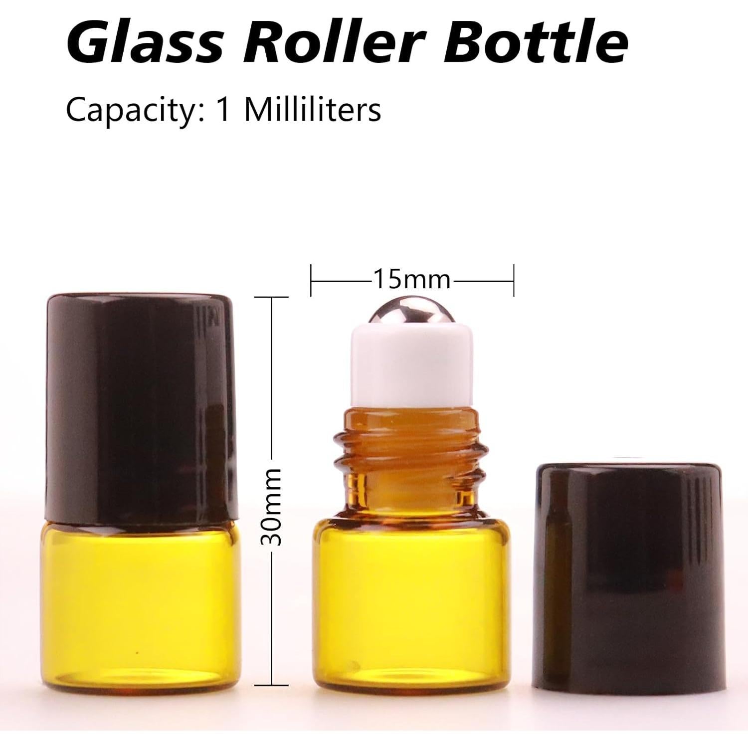 Paquete de 60 botellas de vidrio ámbar 2ml con rodillo Matifaner