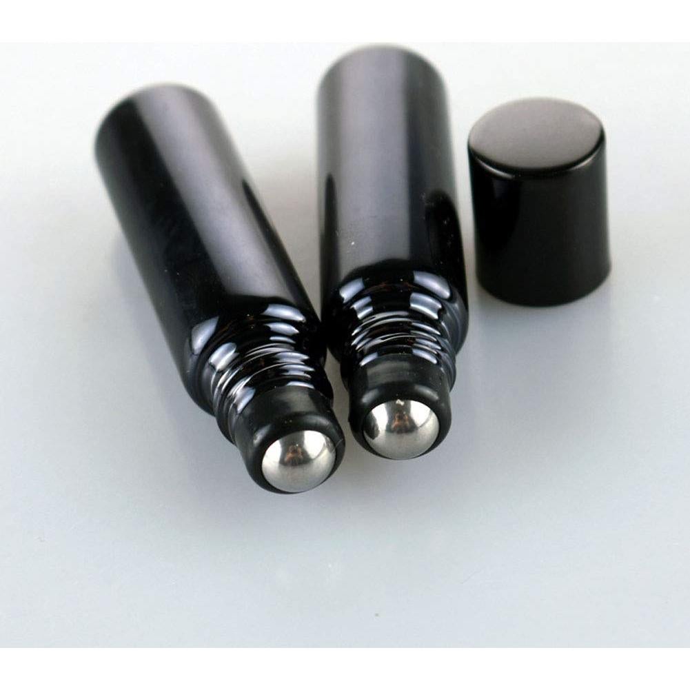 10 Botellas de Vidrio Negro Roller 5ml Teensery para Aceites