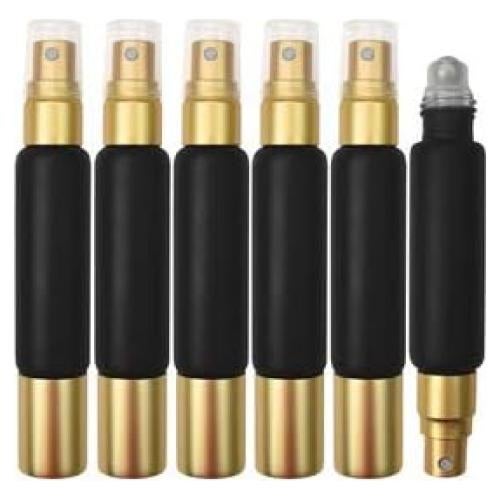 Paquete de 6 Botellas de Vidrio Negro 10ml - Aceites Esenciales