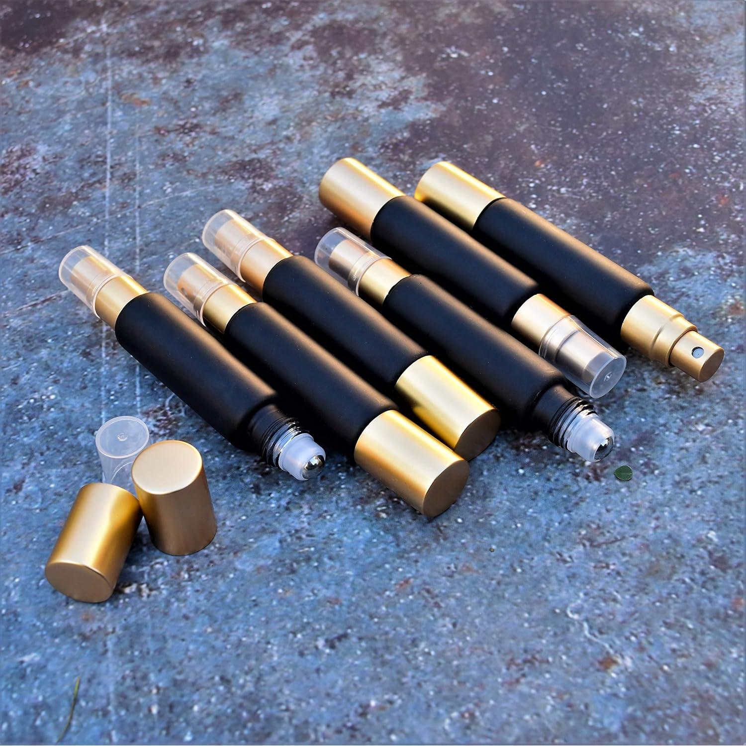 Paquete de 6 Botellas de Vidrio Negro 10ml - Aceites Esenciales