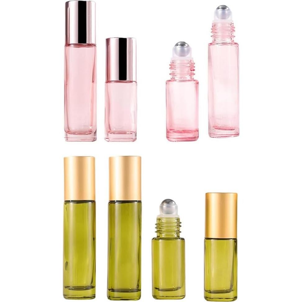 Paquete de 10 botellas de rodillo de vidrio YORROR 5ml verdes