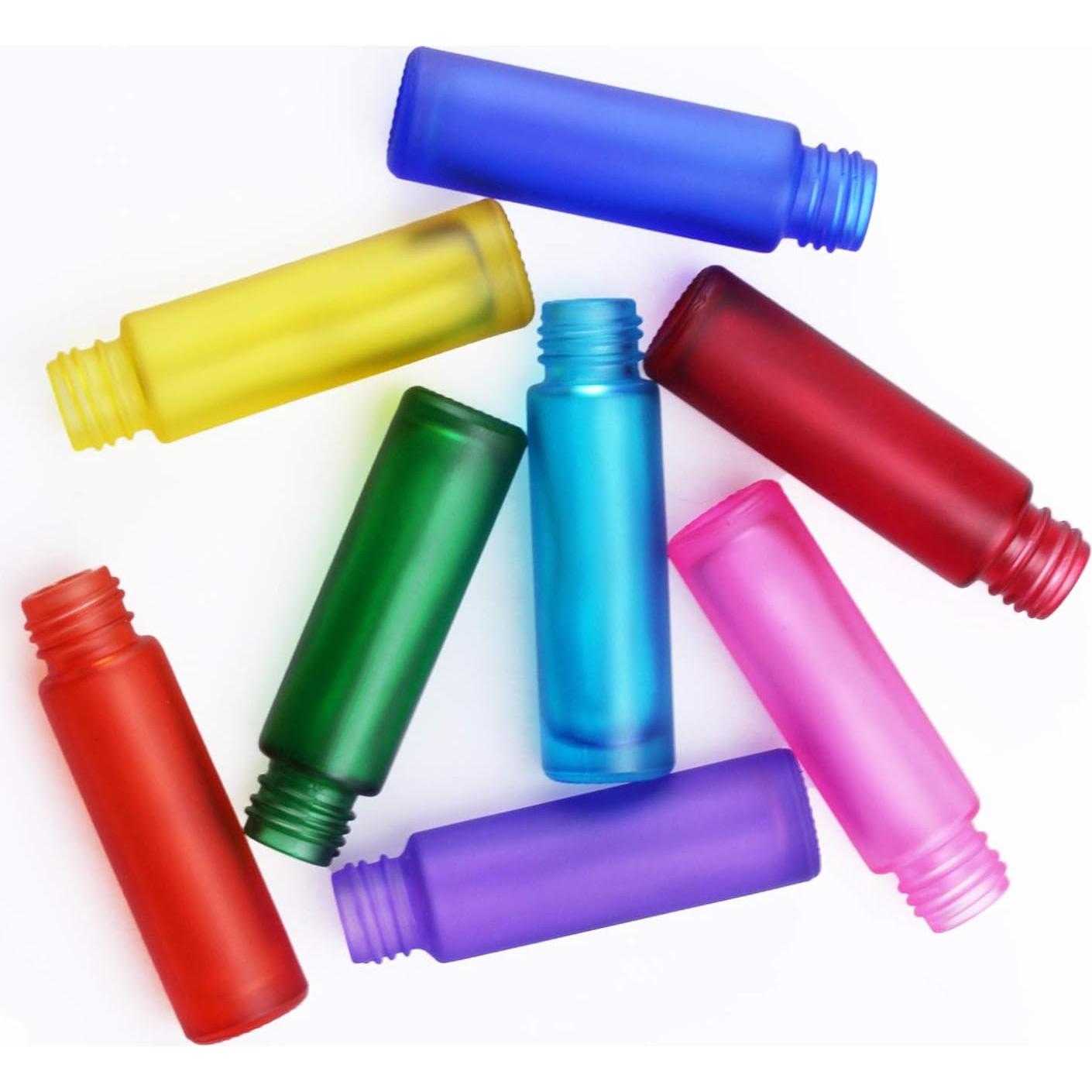 8 Botellas de Rodillo de Vidrio 10ml Mollensiuer Multicolor
