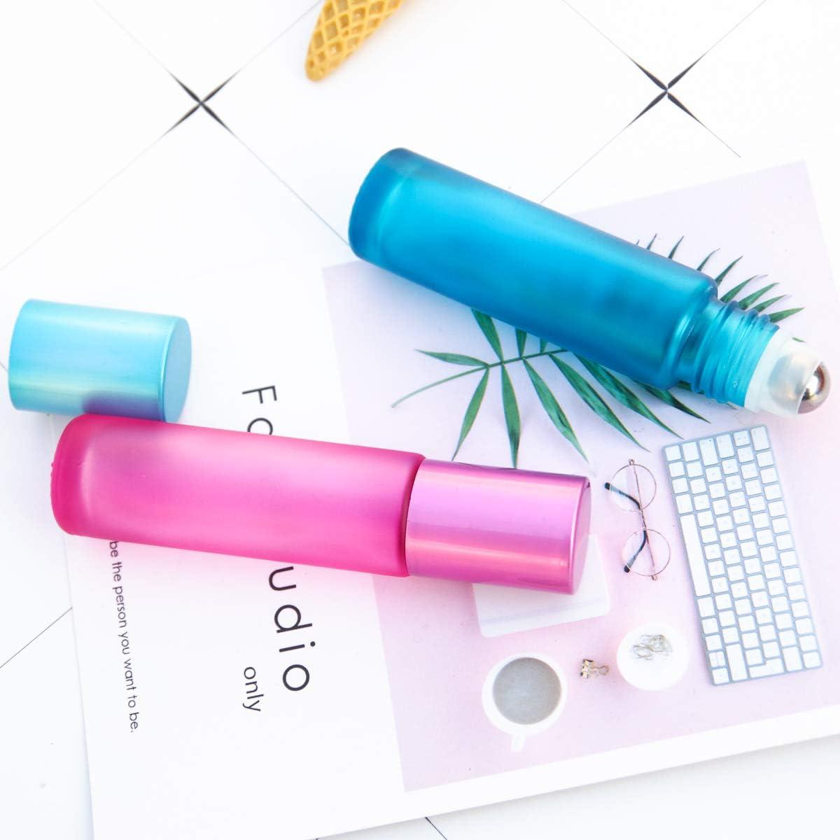 8 Botellas de Rodillo de Vidrio 10ml Mollensiuer Multicolor