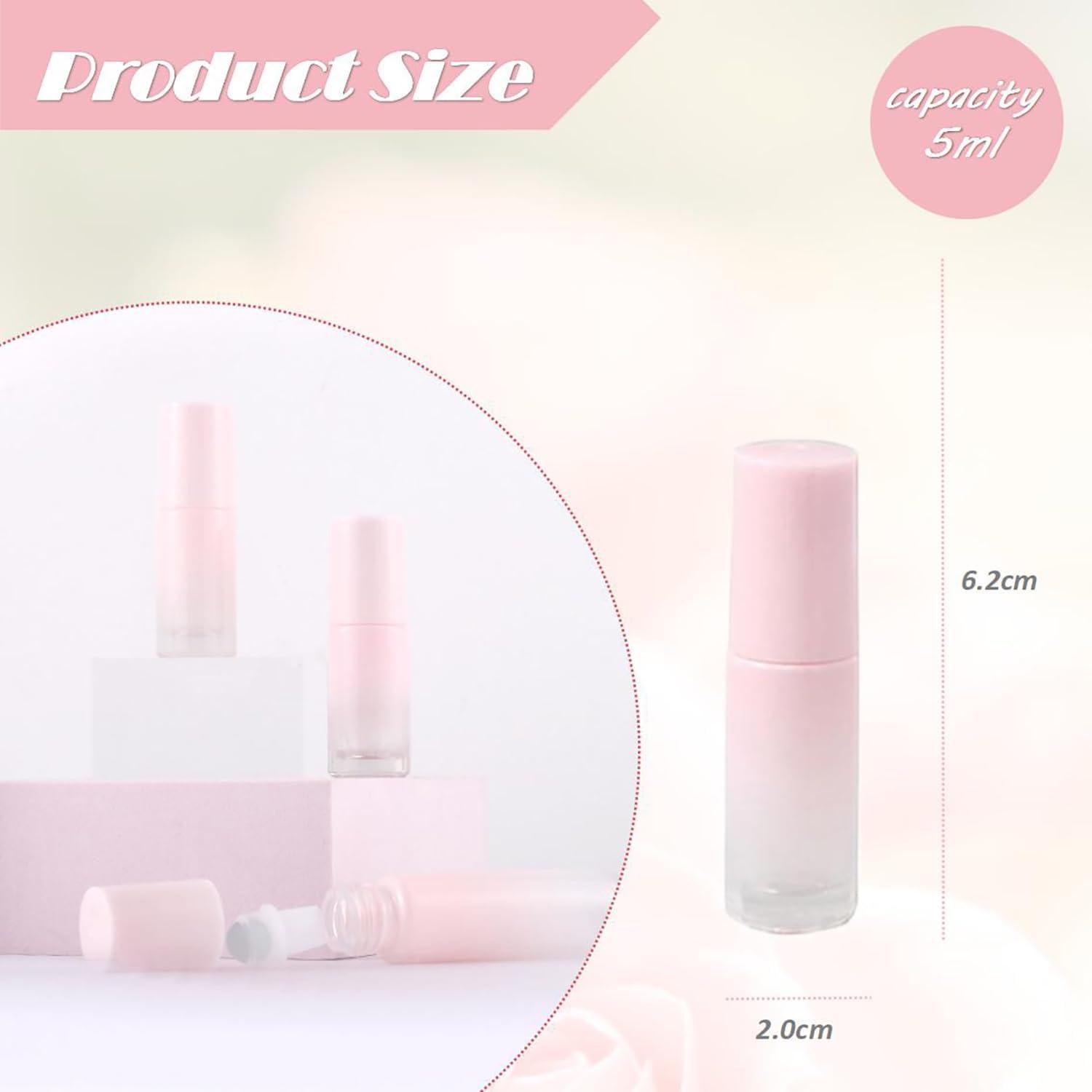 10 Botellas Reutilizables Roll-on Vidrio 5ml Doromy A Prueba de Fugas