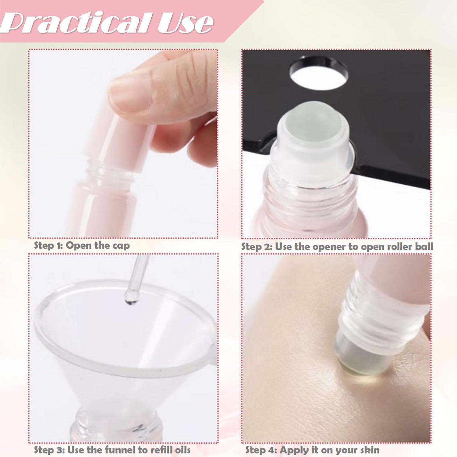 10 Botellas Reutilizables Roll-on Vidrio 5ml Doromy A Prueba de Fugas