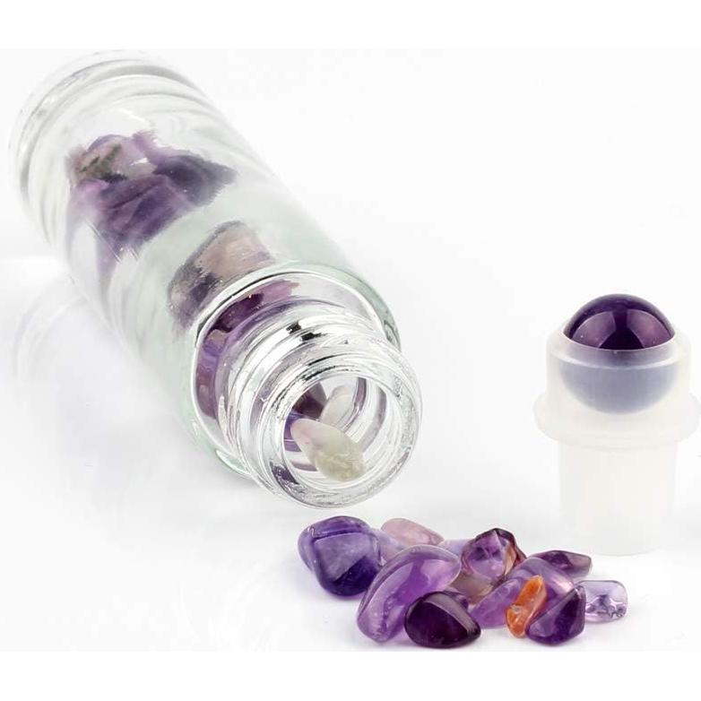 Botellas de Vidrio Transparente 10ml con Rodillos de Gema - 10 Pack