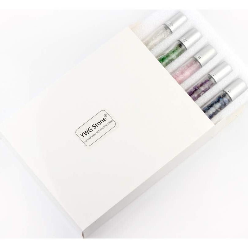 Botellas de Vidrio Transparente 10ml con Rodillos de Gema - 10 Pack