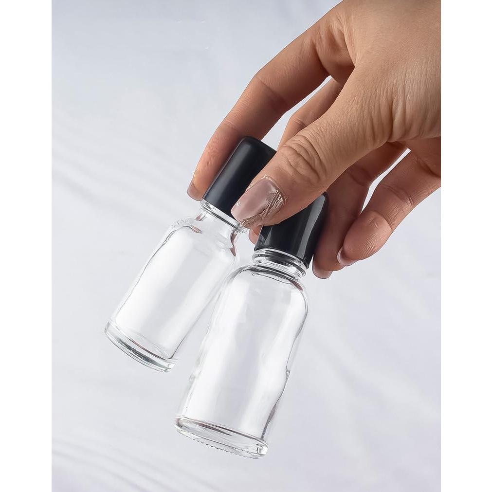 Set de 3 Botellas de Vidrio 30ml con Rodillo Acero Inoxidable