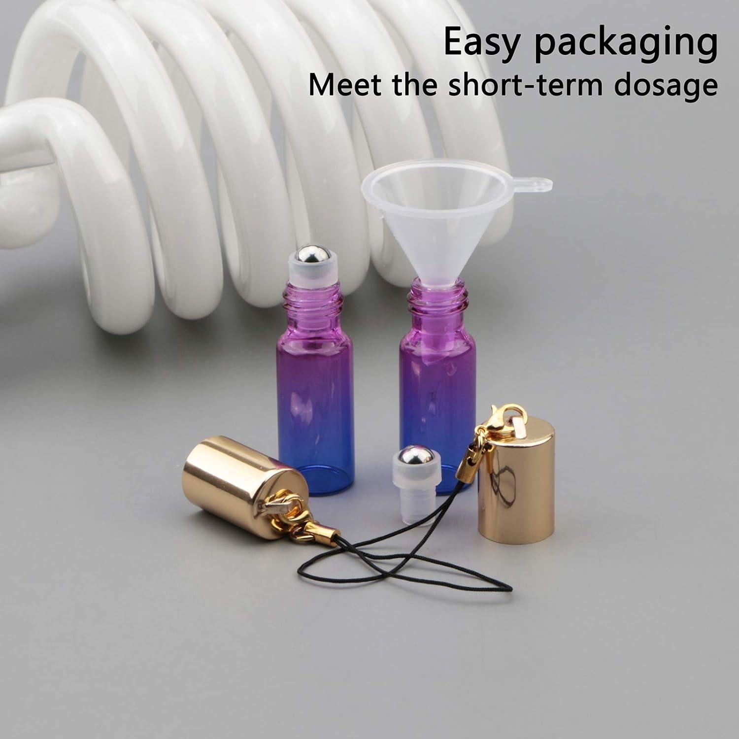 Kesell Botellas de Rodillo de Vidrio 5ml - 15 Piezas Gradiente