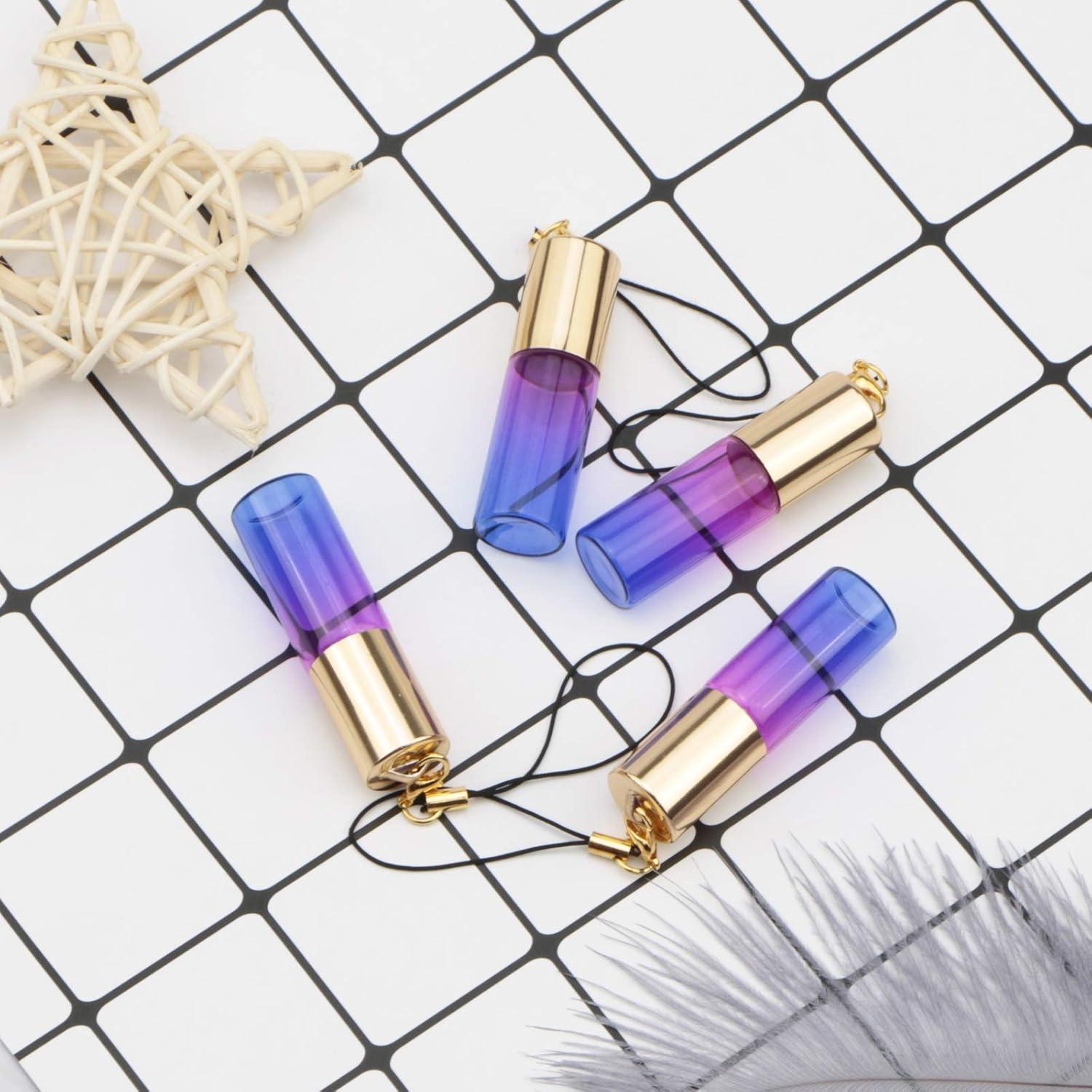 Kesell Botellas de Rodillo de Vidrio 5ml - 15 Piezas Gradiente