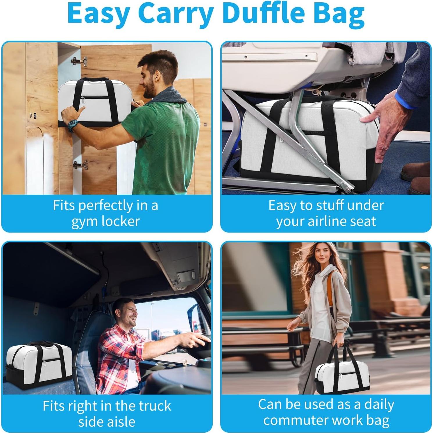 Bolsa de Gimnasio Duffle Pequeña Beige 35.56 cm Resistente