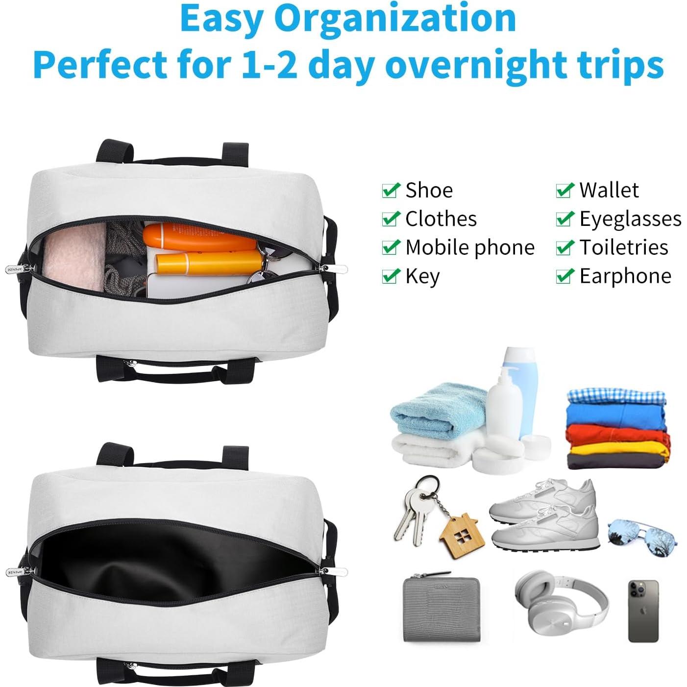 Bolsa de Gimnasio Duffle Pequeña Beige 35.56 cm Resistente