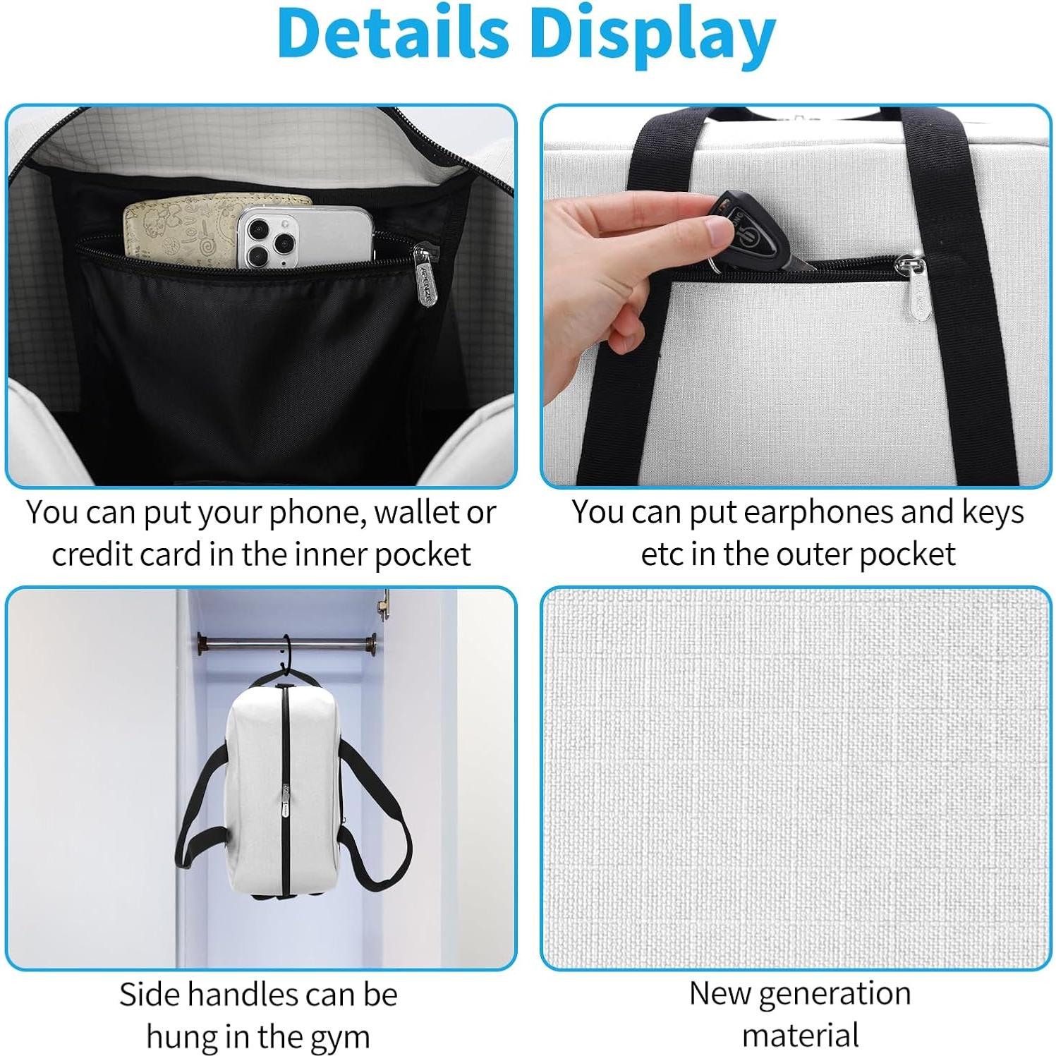 Bolsa de Gimnasio Duffle Pequeña Beige 35.56 cm Resistente