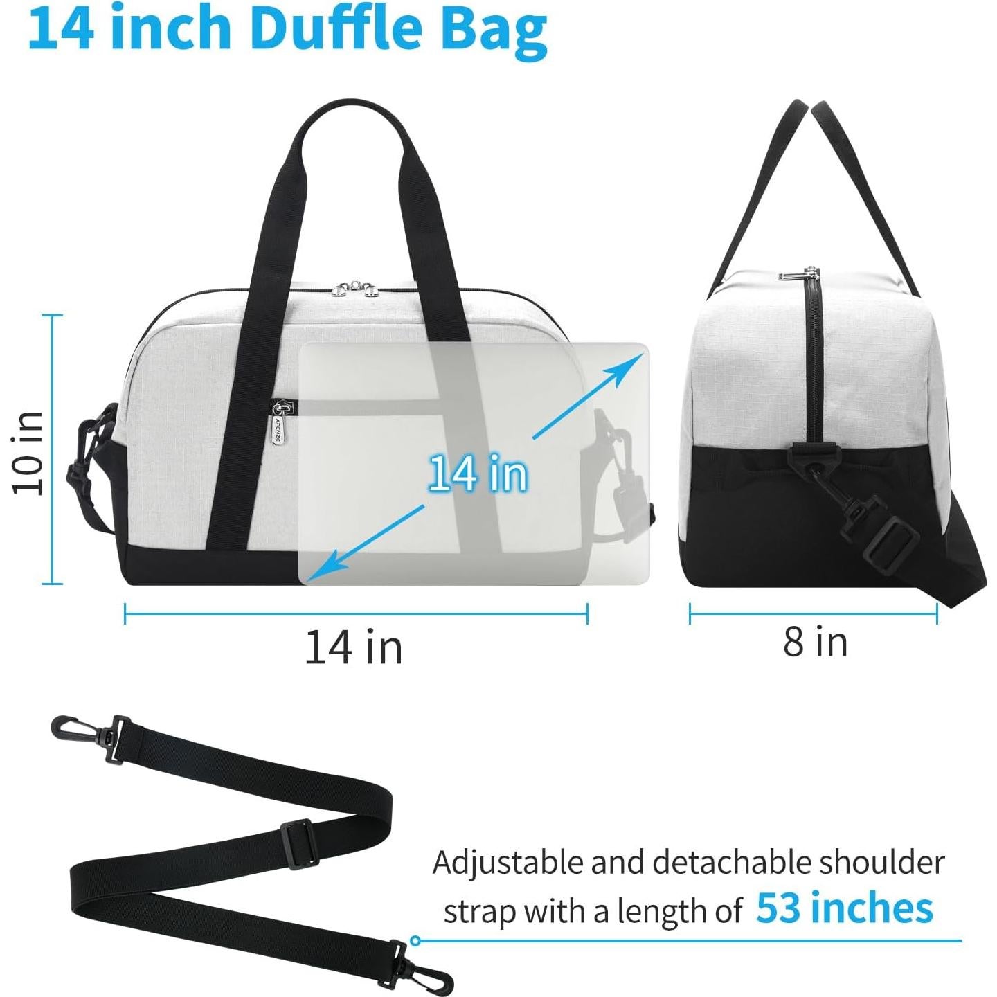 Bolsa de Gimnasio Duffle Pequeña Beige 35.56 cm Resistente