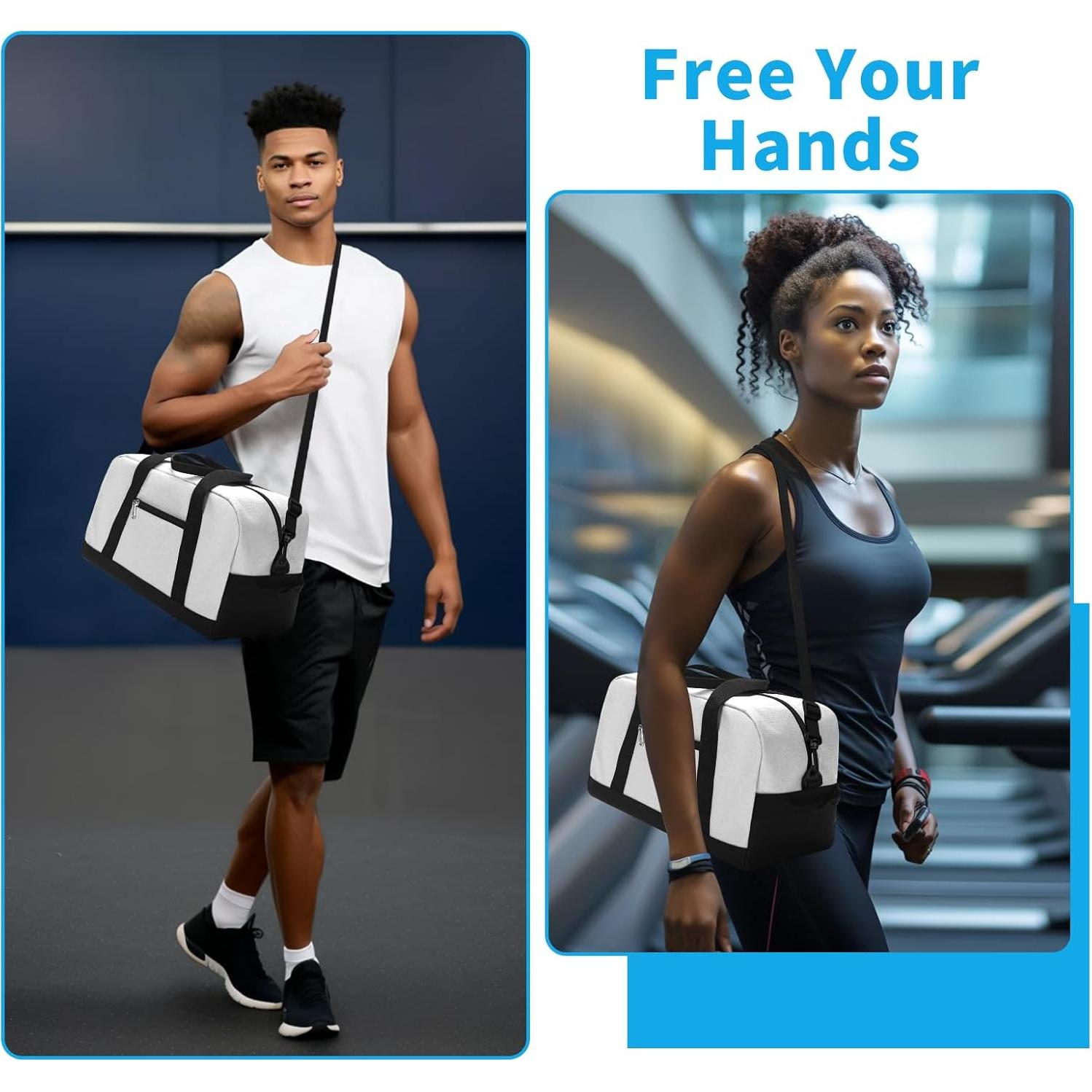 Bolsa de Gimnasio Duffle Pequeña Beige 35.56 cm Resistente