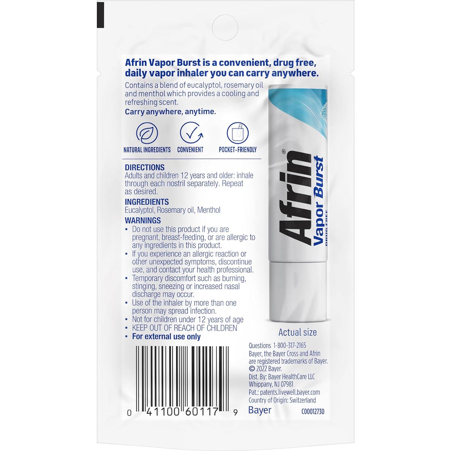 Inhalador Afrin Vapor Burst 0.8 mL - Libre de Medicamentos