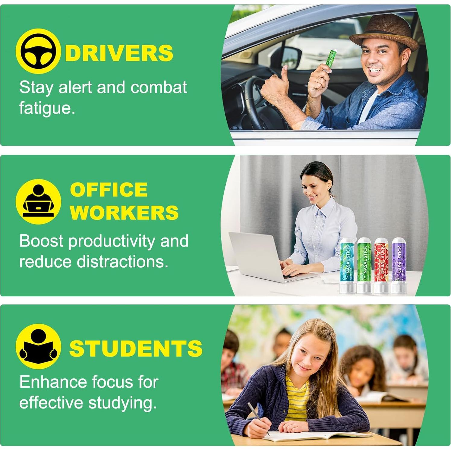 Paquete de 8 Stick Nasales CSDLQNF - Refrescantes y Portátiles