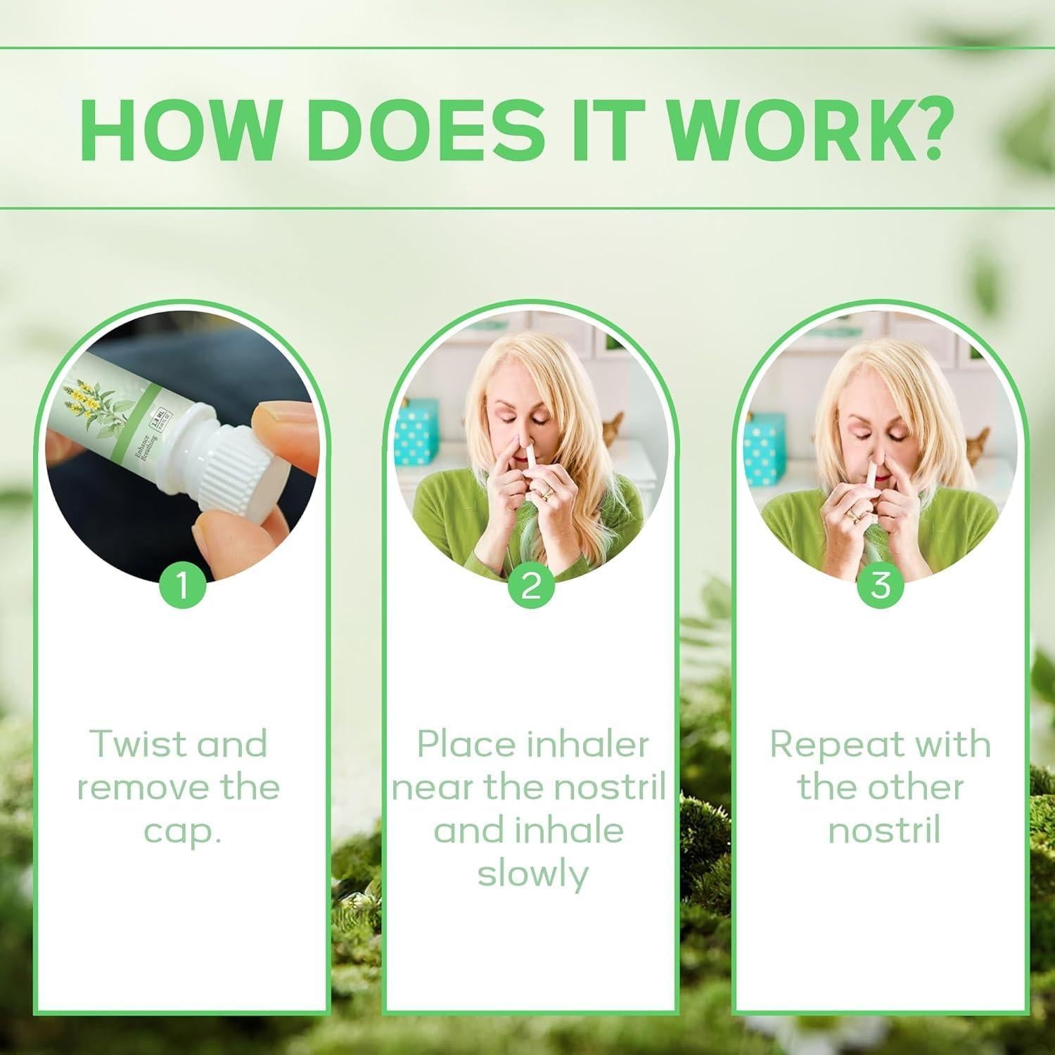 Palitos Nasales PuffiAir - Extracto Mullein y Menta - 3 Unidades