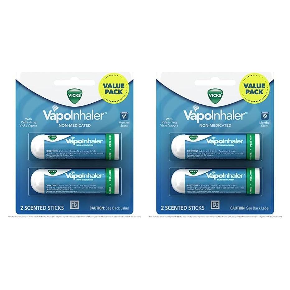 Inhalador Nasal Vapo Vicks Portátil 2 Unidades Aroma Mentol