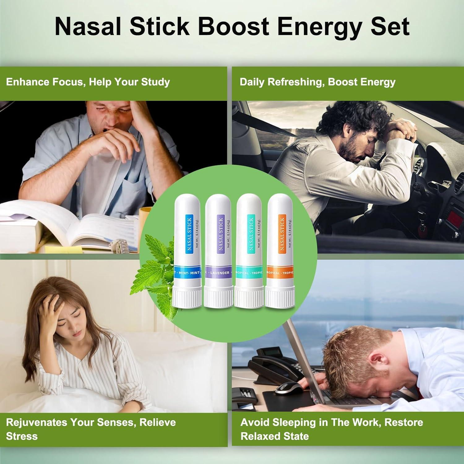 Set de 8 Stick Nasal YKJHCSL - Inhalador Energizante Natural