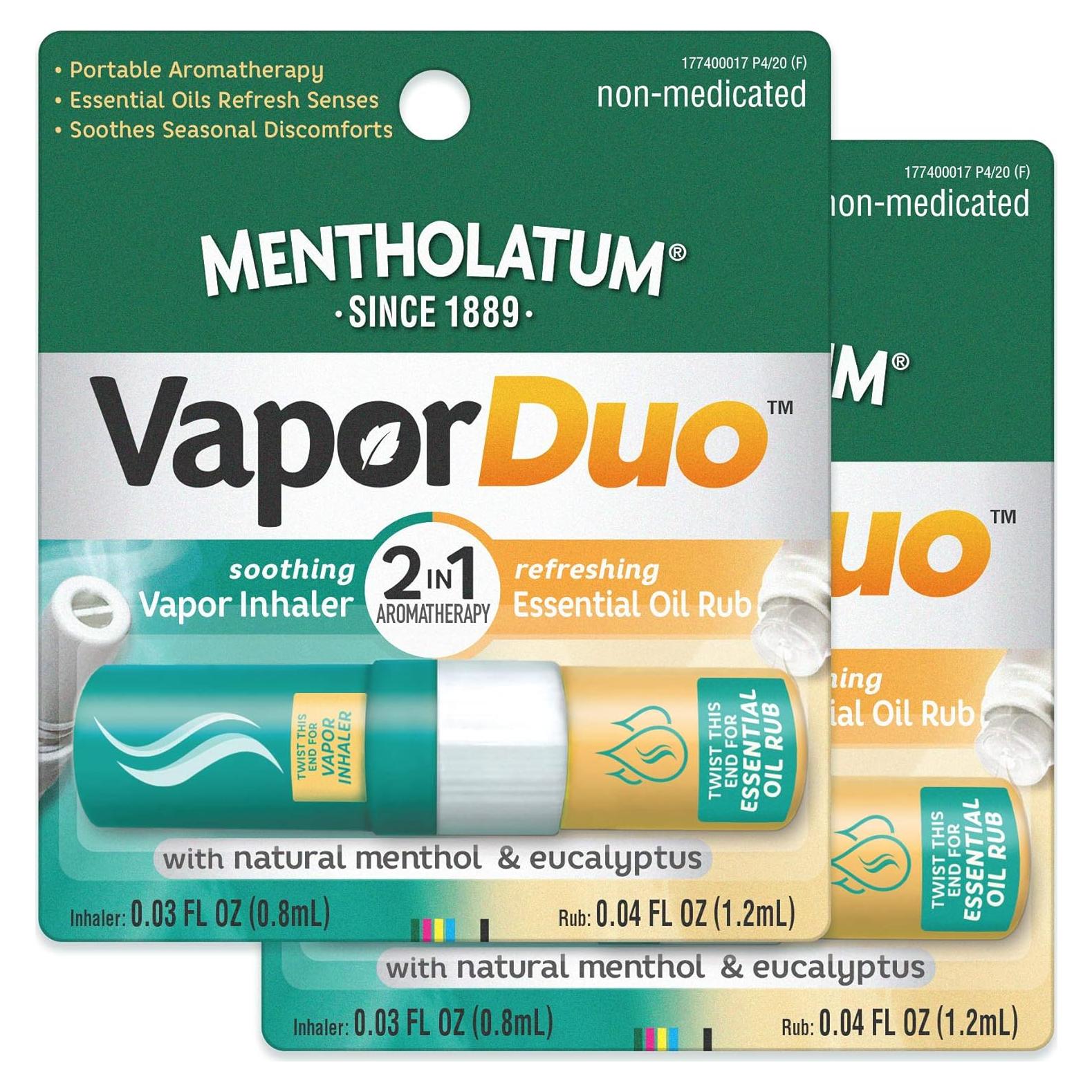 Inhalador de Vapor Nasal Mentholatum Vapor Duo 2-en-1