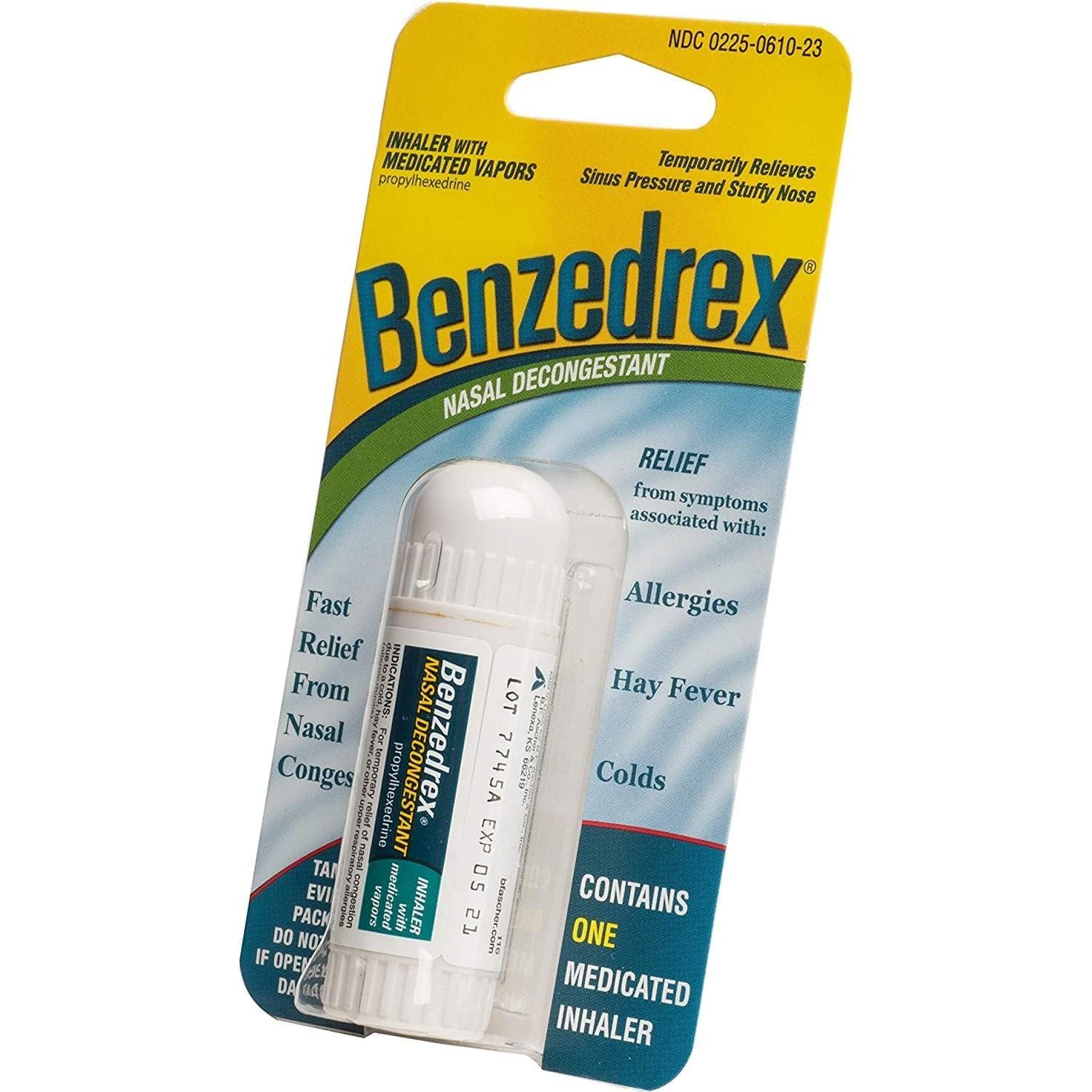 Inhalador Descongestionante Nasal Benzedrex - 6 Unidades