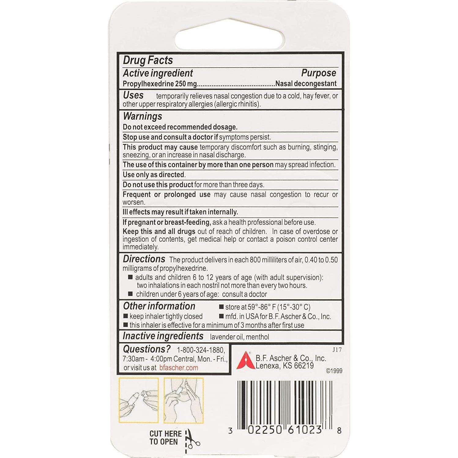 Inhalador Descongestionante Nasal Benzedrex - 6 Unidades