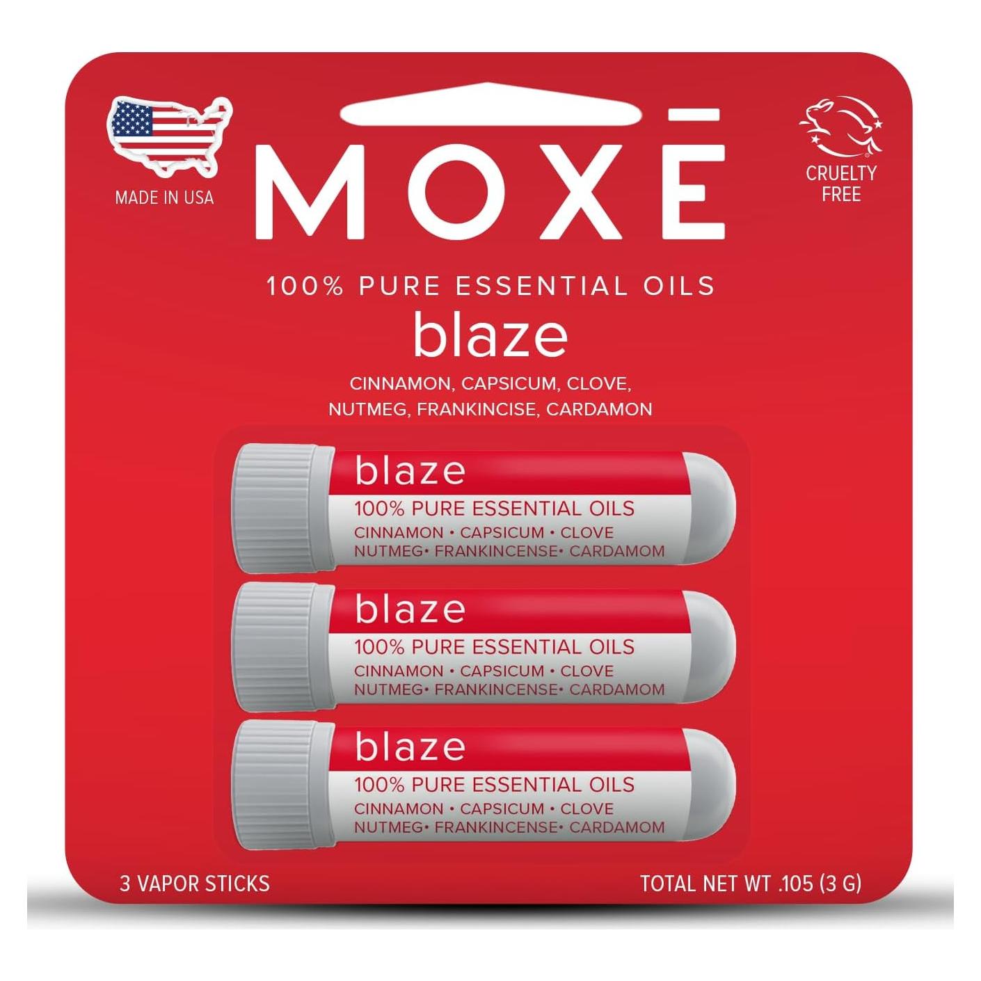 Inhalador Nasal MOXE Blaze | Aromaterapia 100% Natural | 3 Piezas