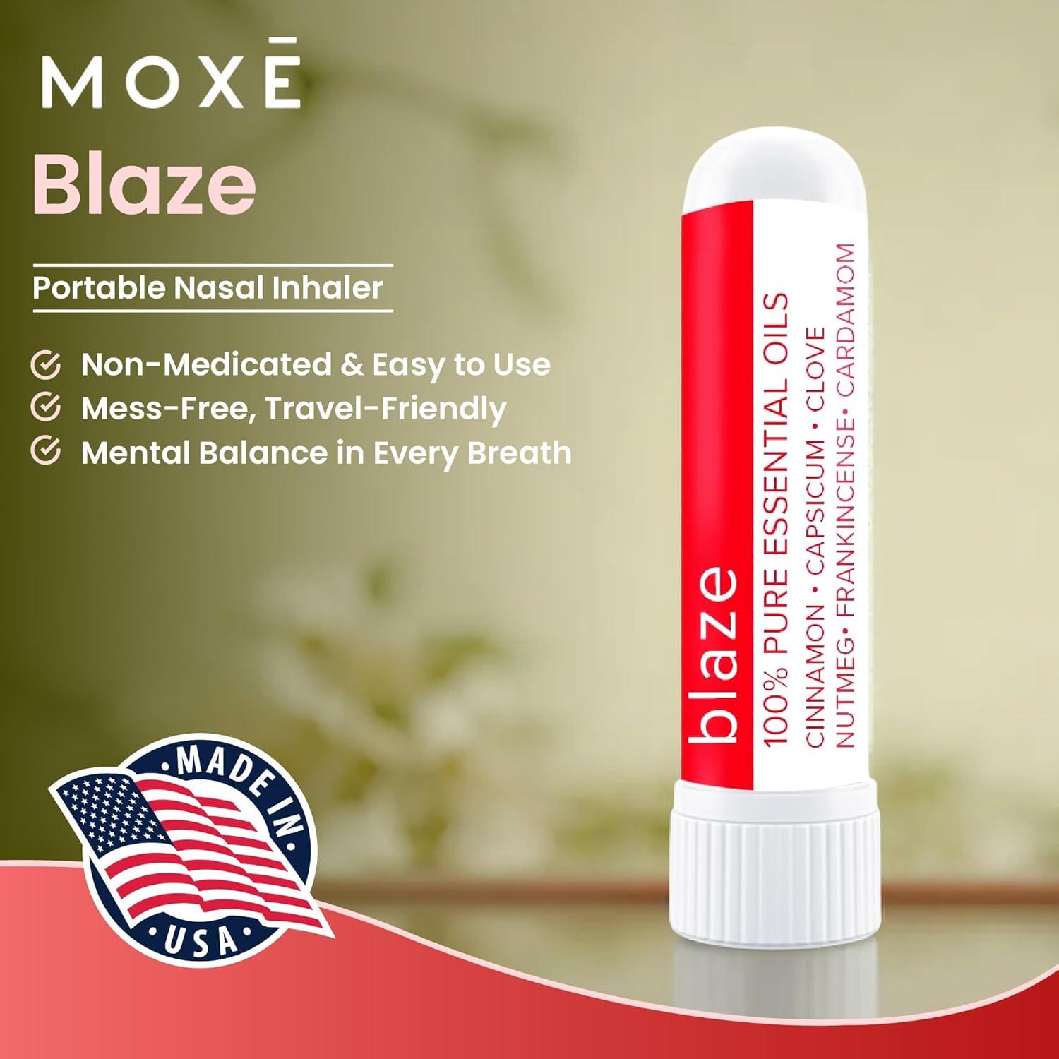 Inhalador Nasal MOXE Blaze | Aromaterapia 100% Natural | 3 Piezas