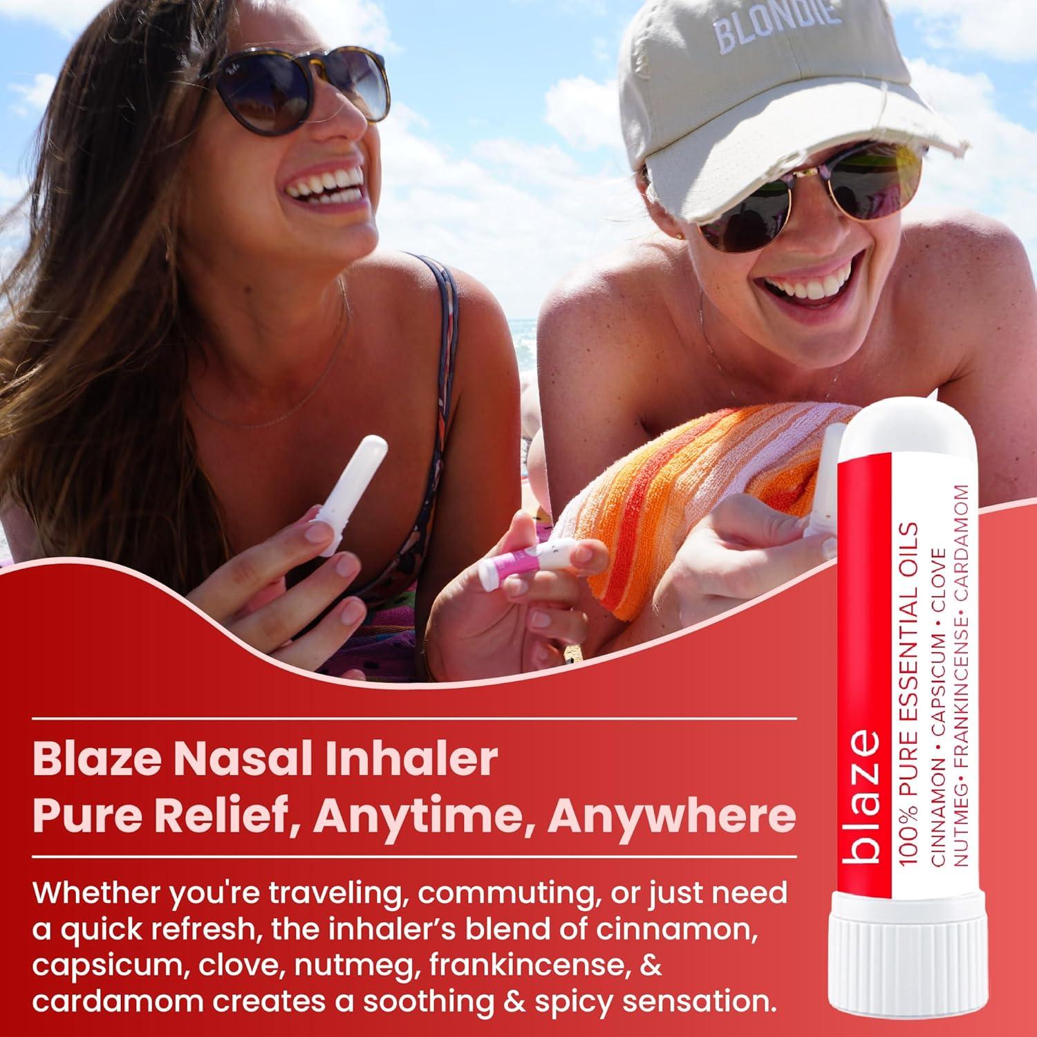 Inhalador Nasal MOXE Blaze | Aromaterapia 100% Natural | 3 Piezas