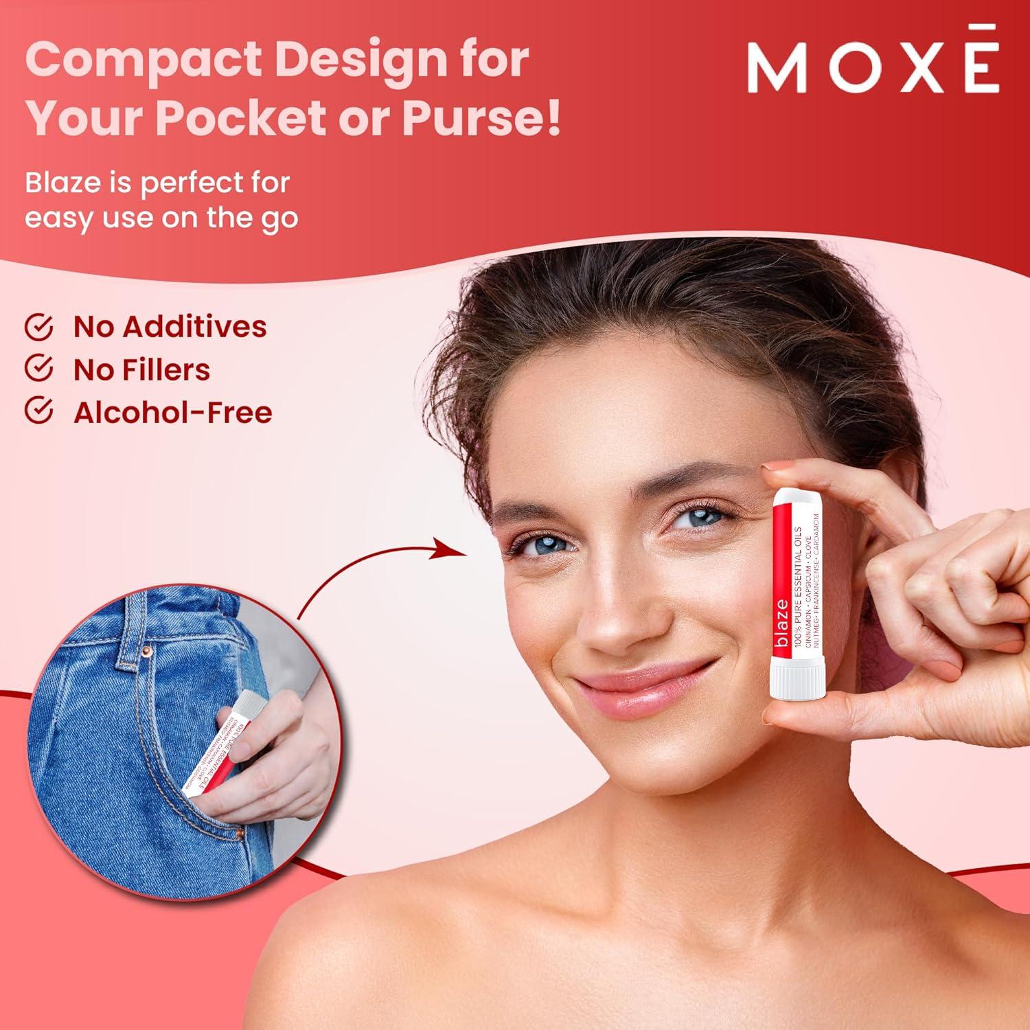Inhalador Nasal MOXE Blaze | Aromaterapia 100% Natural | 3 Piezas