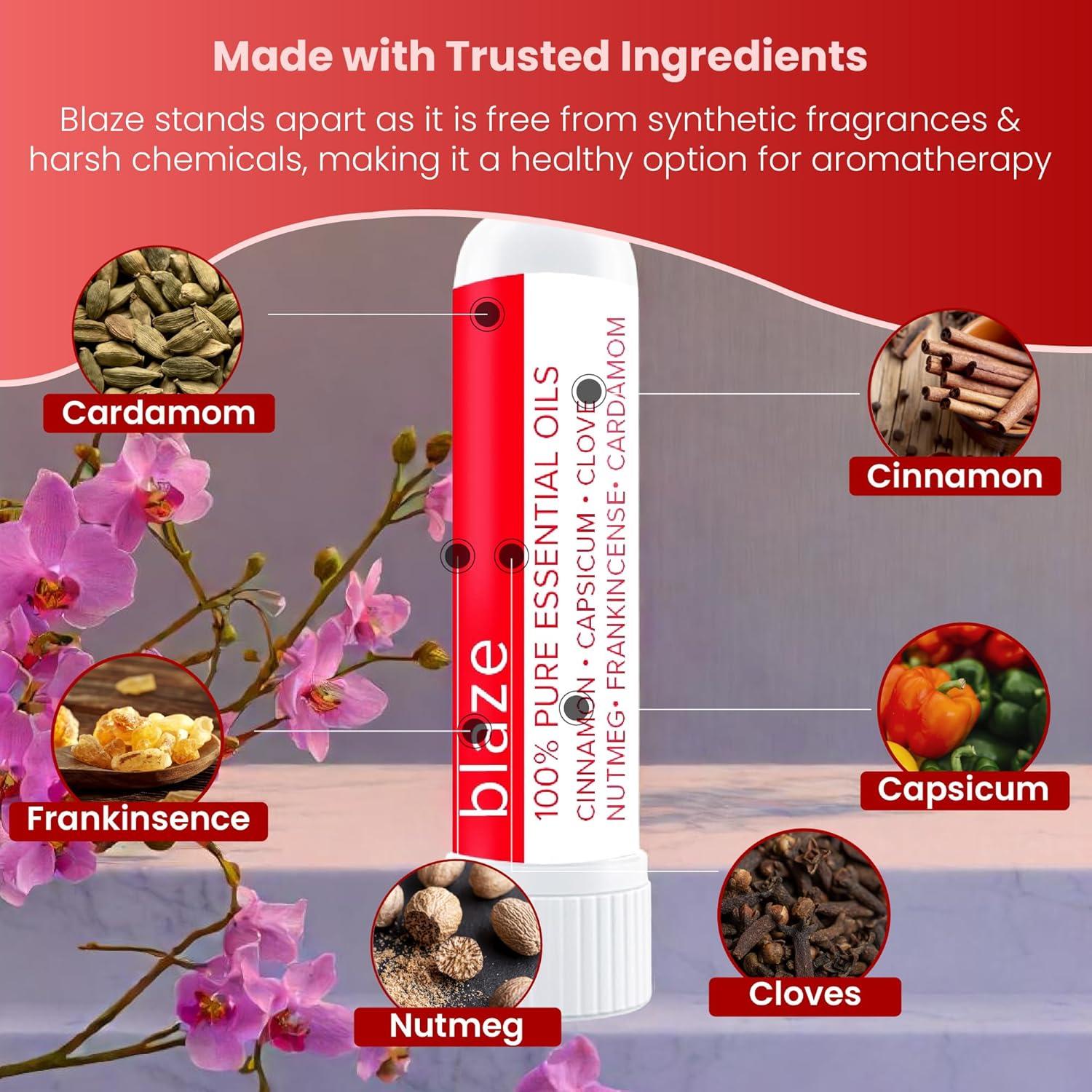 Inhalador Nasal MOXE Blaze | Aromaterapia 100% Natural | 3 Piezas